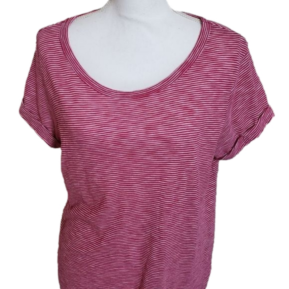 RedâstripedâA-Line blouse